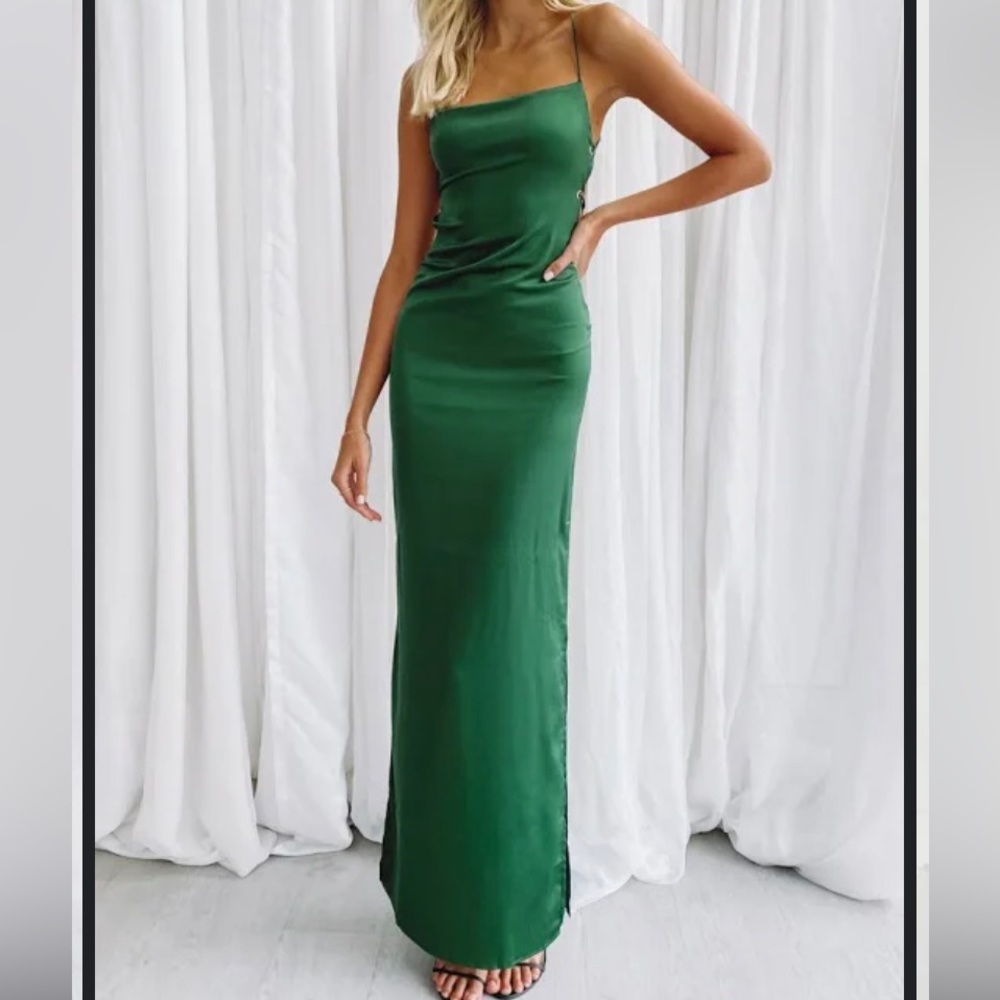Beginning boutique Manhattan Slip Formal Dress Emerald
